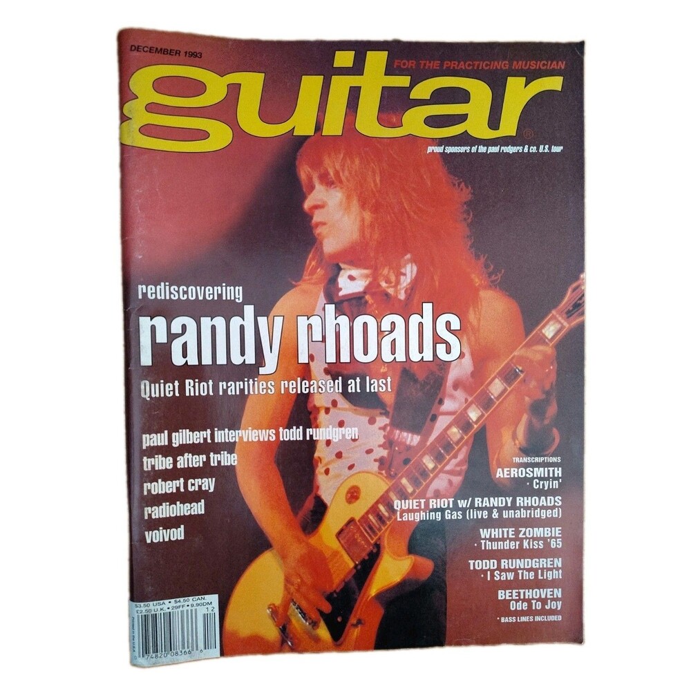 Guitar For The Practicing Musician Dec 1993 Randy Rhoads Aerosmith White Zombie